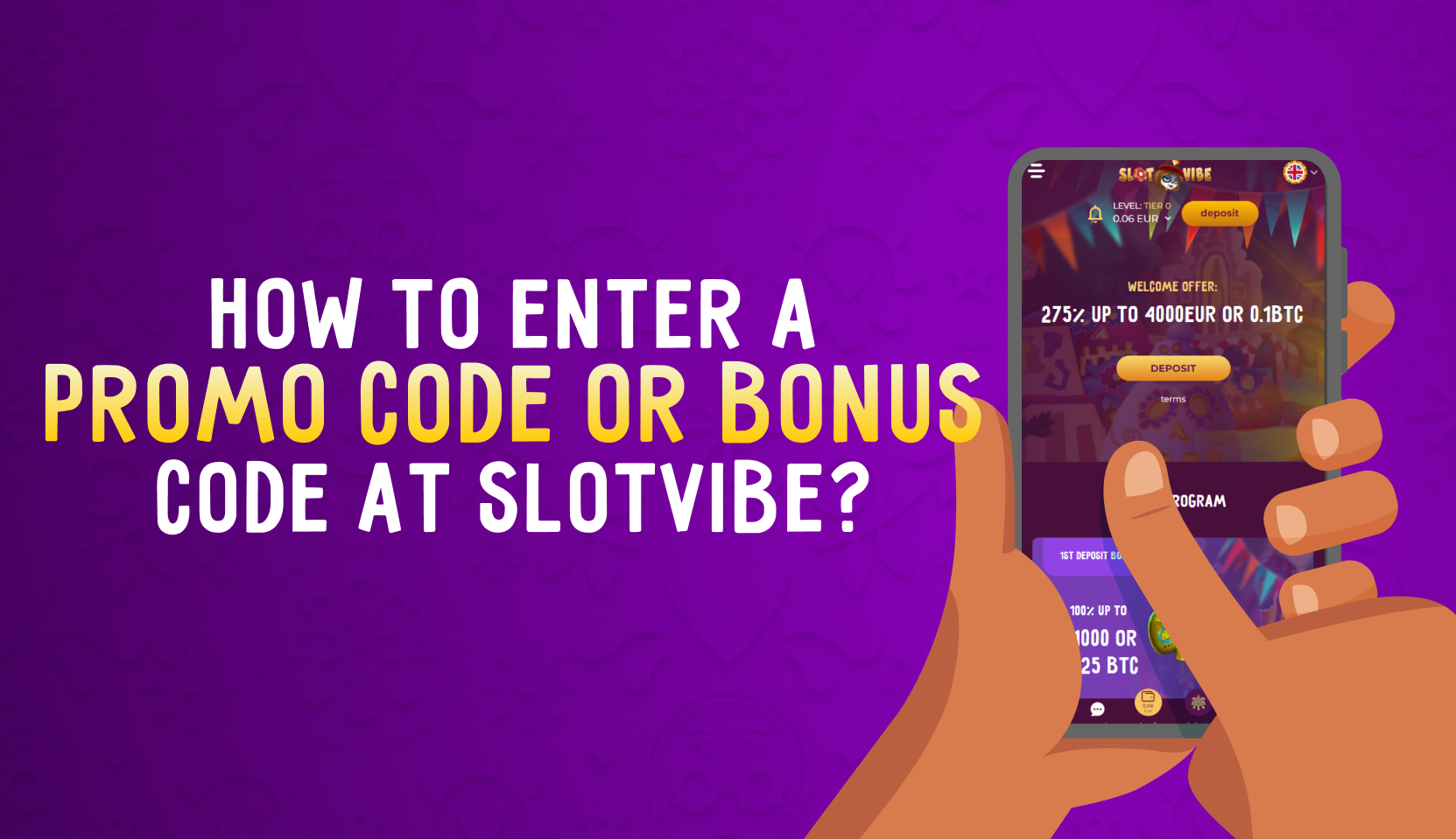How to enter a promo code or bonus code at SlotVibe