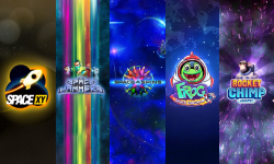 Candy Jar Clusters Game with green skulls in the candy jar on a candyland background