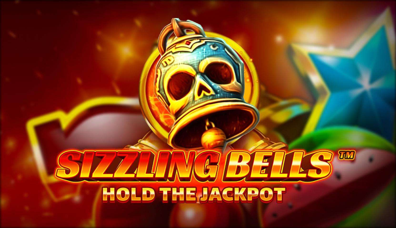 Sizzling Bells slot game logo featuring a golden bell with a skull design and a vibrant background by Wazdan