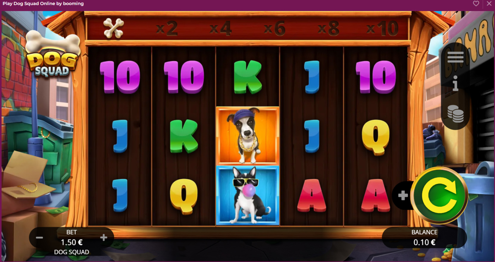 Image featuring the gameplay screen of Dog Squad Slot