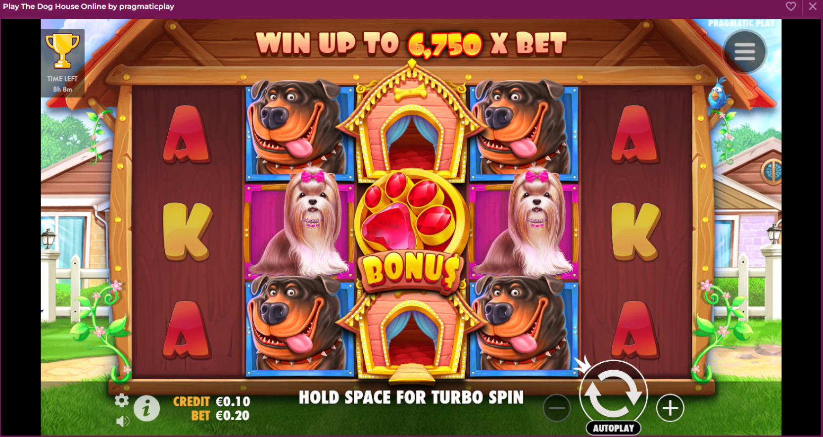 Colourful gameplay image featuring a bonus on The Dog House